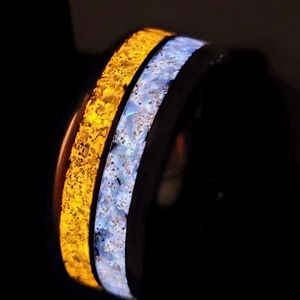 Custom handmade opal glow ring